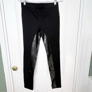 Victoria’s Secret black moto leggings with faux leather details size small